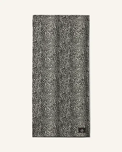 Perfect Moment Wool Jacquard Leopard Scarf Onesize In White-black