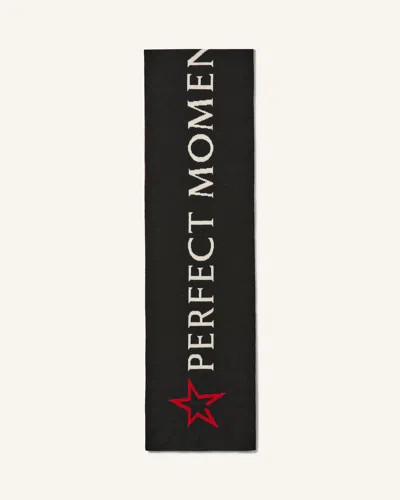 Perfect Moment Wool North Star Logo Scarf Onesize In Black