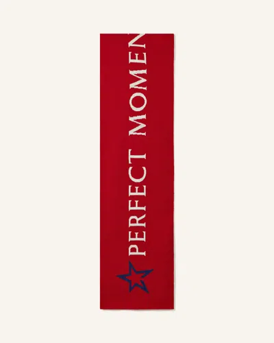 Perfect Moment Wool North Star Logo Scarf Onesize In Red