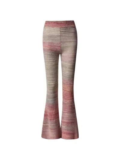 Perfect Moment Wool Rainbow Knit Pants In Pink