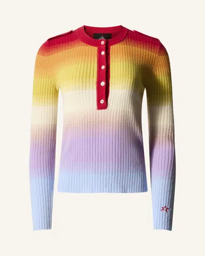 Perfect Moment Wool Rainbow Knit Top Xs In Multi