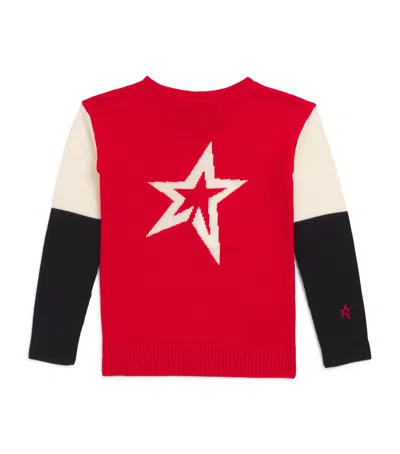 Perfect Moment Wool Star Intarsia Sweater In Red