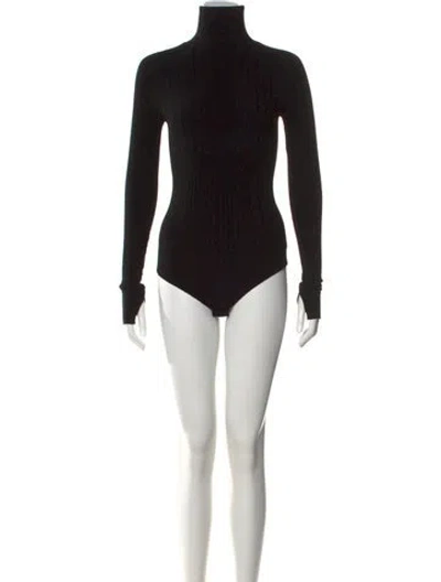 Pre-owned Perfect Moment Wool Turtleneck Bodysuit In Black