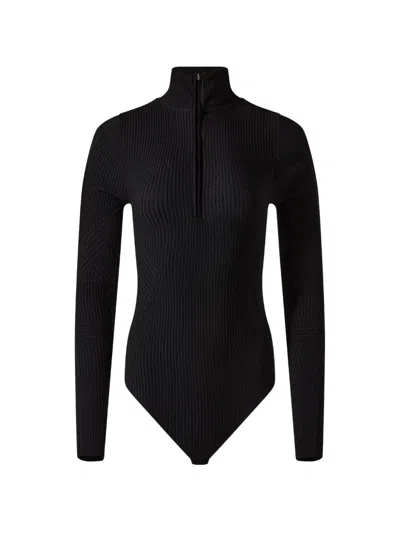 Perfect Moment Wool-blend Base Layer Bodysuit In Black