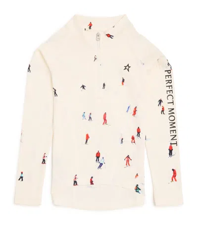 Perfect Moment Kids' X Dede Johnston Thermal Zip-up Top In White