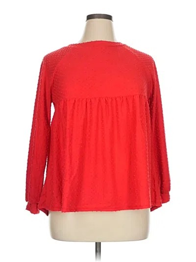 Pre-owned Perfect Peach 3/4 Sleeve Blouse In Red