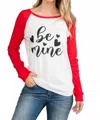 Perfect Peach Be Mine Long Sleeve Tee In Red In Red