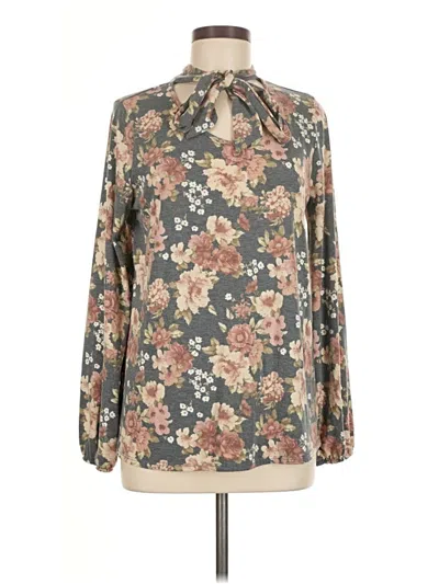 Pre-owned Perfect Peach Long Sleeve Blouse In Brown