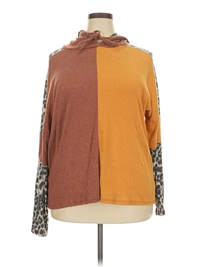 Pre-owned Perfect Peach Long Sleeve Turtleneck In Brown