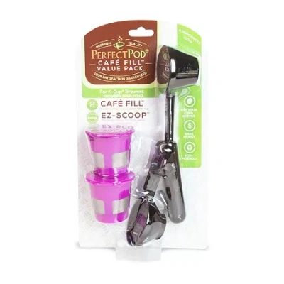 Perfect Pod Cafã© Fill Value Pack 2 Reusable Filters And Scoop In Pink