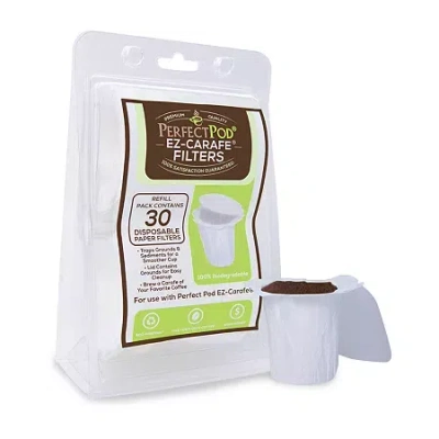 Perfect Pod Ez Carafe Biodegradable Filters 30 Count In White