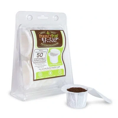 Perfect Pod Ez-cup 2.0 Filters 50ct, Paper Coffee Filters For Keurig K-cup Single Serve Brewers In White
