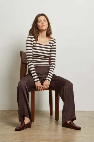 Perfect White Tee Anya Stripe In Brown