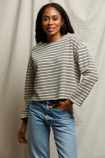 Perfect White Tee Briana Stripe In Blue