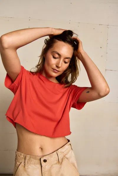 Perfect White Tee Courtney In Red