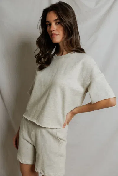 Perfectwhitetee Gloria Short Sleeve Tee In Sand Dune In Neutral