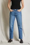 Perfect White Tee Harper Cropped Jeans In Blue