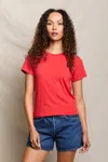 Perfectwhitetee Harley Boxy Crew Tee In Poppy Red In Red