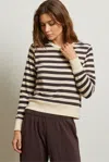 Perfect White Tee Stef Stripe In Brown