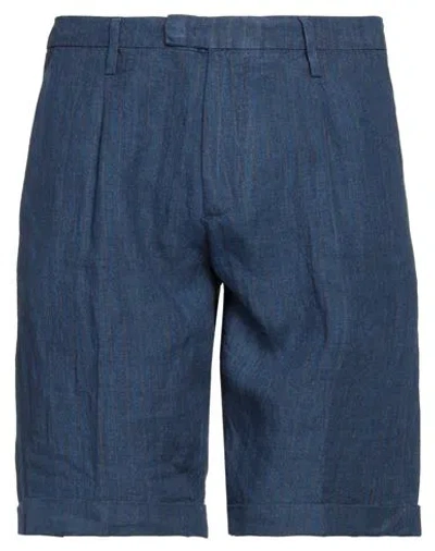 Perfection Man Shorts & Bermuda Shorts Navy Blue Size 34 Linen