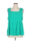 Perfectly Priscilla Sleeveless Blouse In Green