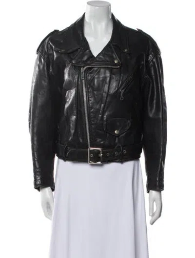 Pre-owned Perfecto Brand By Schott Nyc Leather Biker Jacket In Black