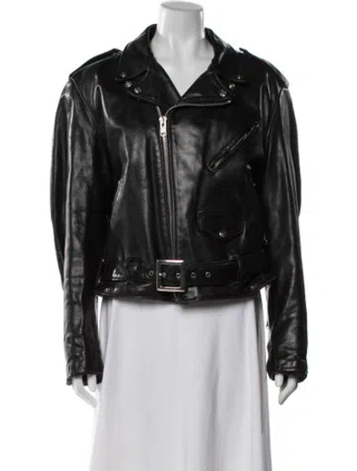 Pre-owned Perfecto Brand By Schott Nyc Leather Biker Jacket In Black