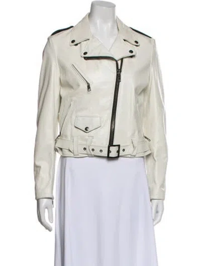Pre-owned Perfecto Brand By Schott Nyc Leather Biker Jacket In Neutral