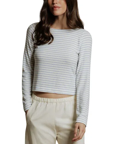 Perfectwhitetee Ainsley Brushed Sweater Stripe Long Sleeve Top In Gray