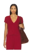 Perfectwhitetee Alanis V Neck Tee In Red