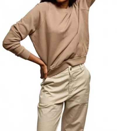 Perfectwhitetee Alexi French Terry Raglan Crew Sweatshirt In Mocha In Brown