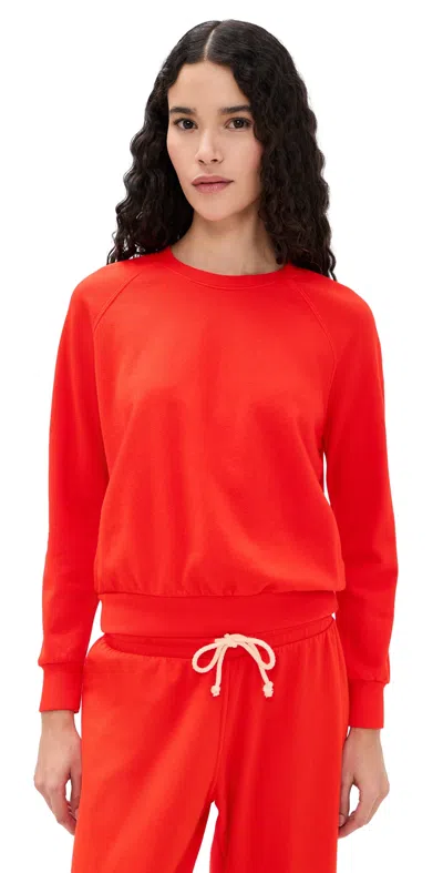 Perfectwhitetee Alexi French Terry Sweatshirt Tomato In Red