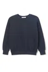 PERFECTWHITETEE ALLMAN QUILTED CREWNECK IN NAVY / BLUE