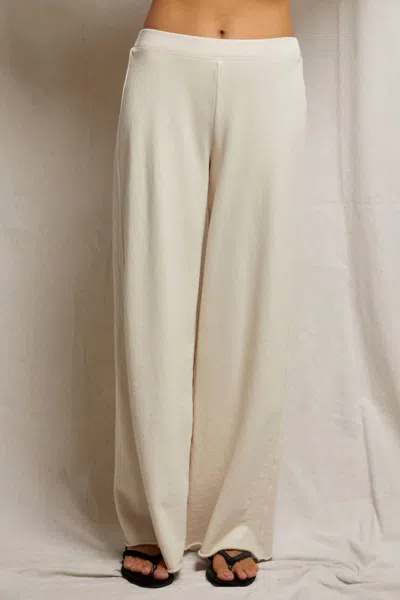 Perfectwhitetee Amber Cotton Wide Leg Trouser Pants In Sugar In White