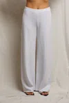 Perfectwhitetee Amber French Terry Wide Leg Trouser In Off White