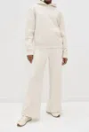 Perfectwhitetee Amber French Terry Wide Leg Pants In Sugar In Neutral