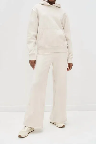 Perfectwhitetee Amber French Terry Wide Leg Pants In Sugar In Neutral