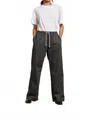 Perfectwhitetee Andi Cotton Poplin Stripe Wide Leg Pants In Black Stripe In Black