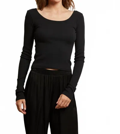 Perfectwhitetee Anya Rib Long Sleeve Tee In Black