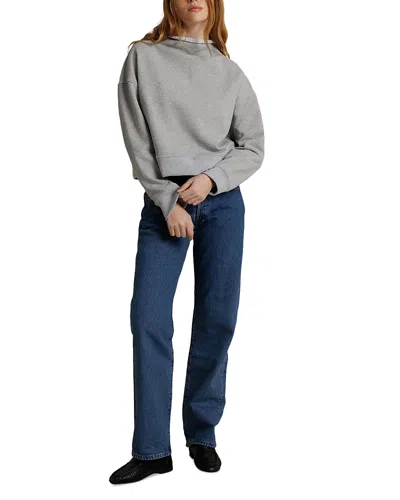 Perfectwhitetee Arden French Terry Mock Neck Sweatshirt In Gray