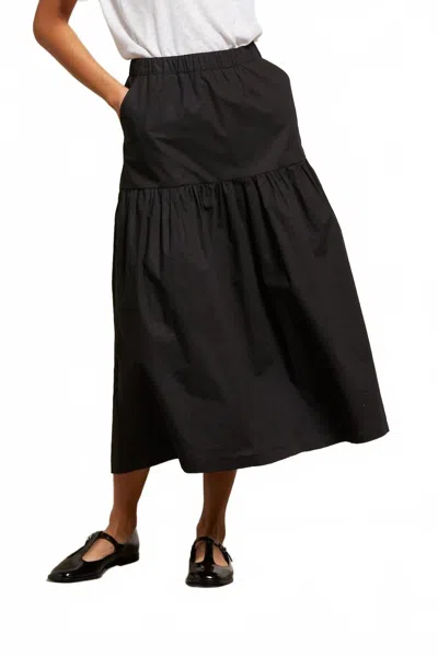 Perfectwhitetee Arielle-poplin Skirt In True Black