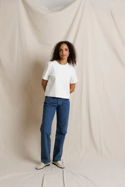 Perfectwhitetee Cotton Stretch Heavy Jersey Tee In White