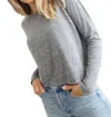 Perfectwhitetee Axel Long Sleeve Crew Tee In Heather Grey In Grey