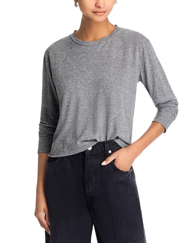 Perfectwhitetee Axel Long Sleeve Tee In Heather Grey