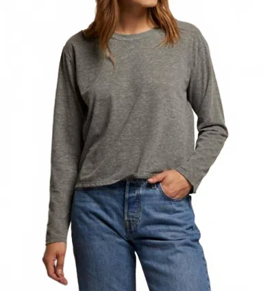 Perfectwhitetee Axel Long Sleeve Tshirt In Heather Grey In Gray