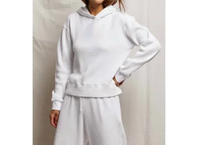 Perfectwhitetee Azalia Waffle Hoodie In White