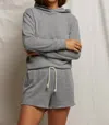 PERFECTWHITETEE AZALIA WAFFLE KNIT HOODIE IN HEATHER GREY