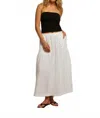 Perfectwhitetee Bella Double Gauze Midi Skirt In White In Multi