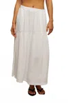 Perfectwhitetee Bella Double Gauze Midi Skirt In White In White
