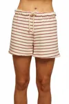 Perfectwhitetee Bennie Terry Shorts In Red/natural Stripe In Neutral